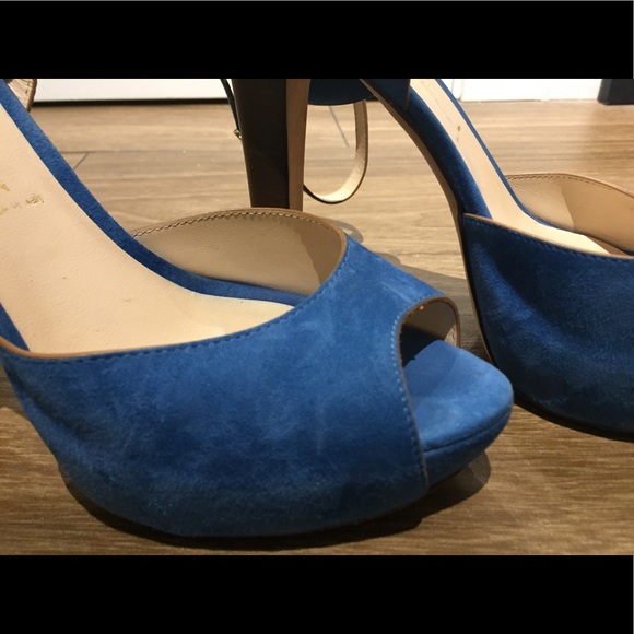 Paula Mendez Blue Suede Heels - Size 40/US Size 10 - Picture 4 of 8